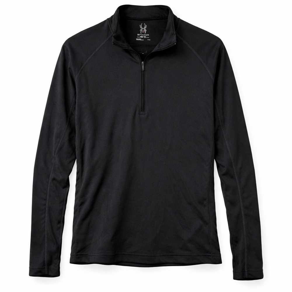 Spyder Men’s Performance Quarter Zip Pullover Black Athletic Top Size S